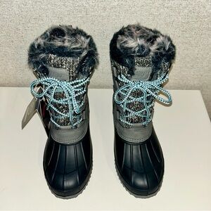 Khombu Kerrigan Snow boots Grey Waterproof duck boots Sz 5.5